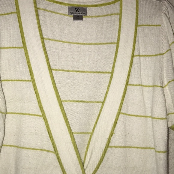 Ladies cotton short sleeve button down sweater - Picture 3 of 5